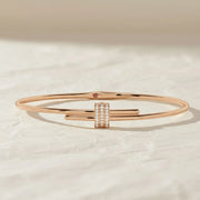 Diamond and Ruby Bracelet, 14K Solid Gold Pavé Open Cuff, Sustainable Luxury Jewelry, Gift for Her, Modern Designer Bangle Jwalin Jewels