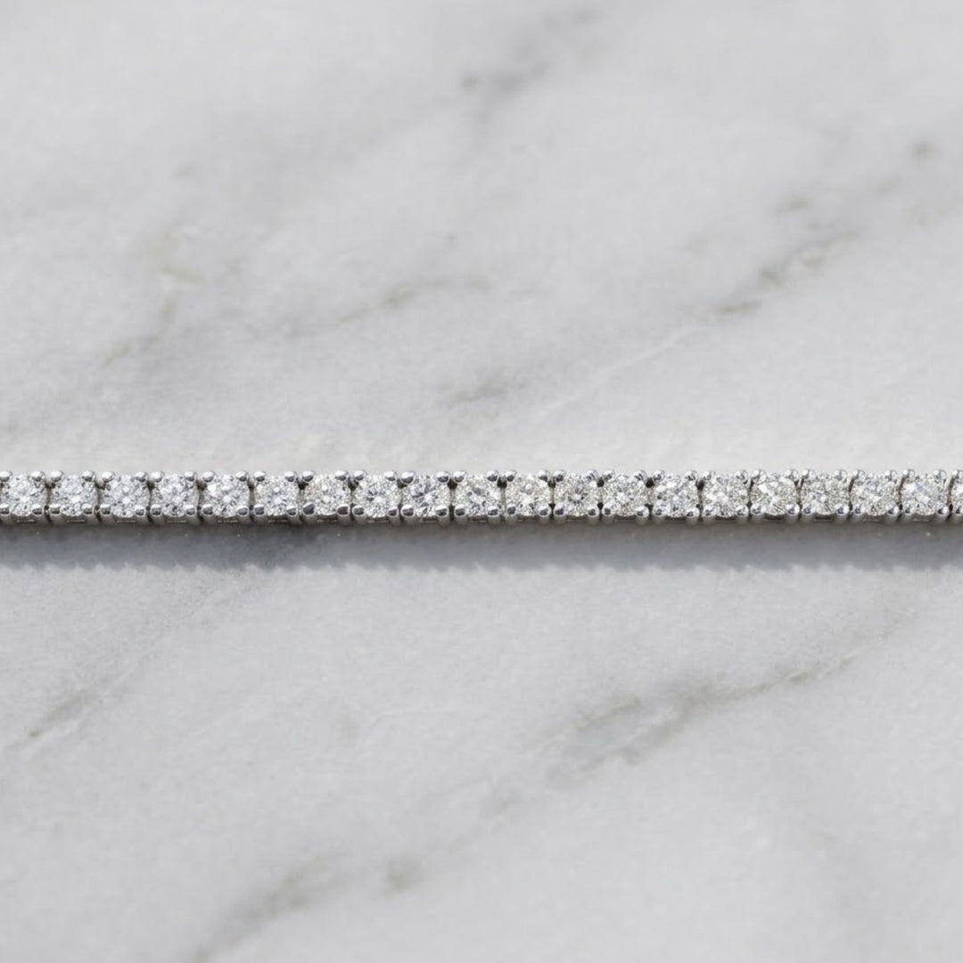 Tennis Bracelet Lab Grown Diamond. 3.00 carat. Stackable Infinity Bracelet. 14K Solid Gold. With Certificate. Passes Diamond Tester.
