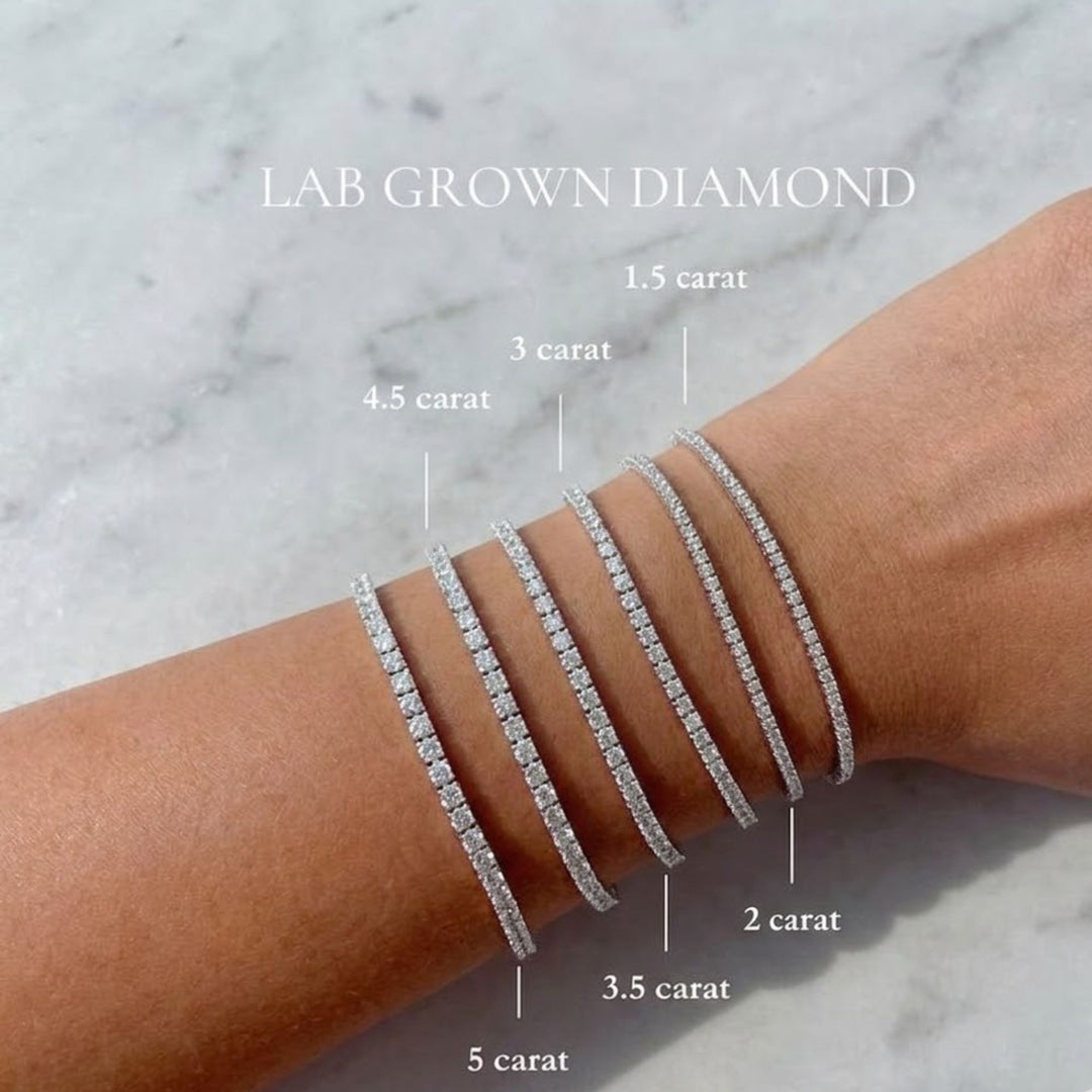 Tennis Bracelet Lab Grown Diamond. 3.00 carat. Stackable Infinity Bracelet. 14K Solid Gold. With Certificate. Passes Diamond Tester.