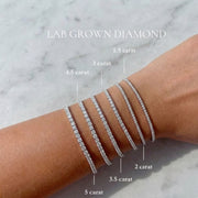 Tennis Bracelet Lab Grown Diamond. 7.00carat. Stackable Infinity Bracelet. 14K Solid Gold. With Certificate. Passes Diamond Tester.