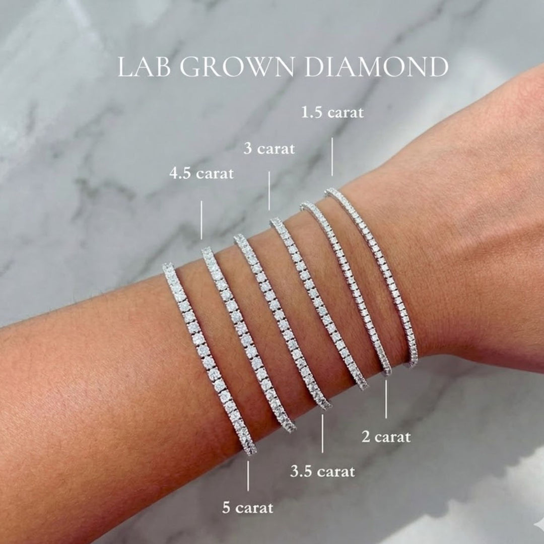 Tennis Bracelet Lab Grown Diamond. 3.00 carat. Stackable Infinity Bracelet. 14K Solid Gold. With Certificate. Passes Diamond Tester.