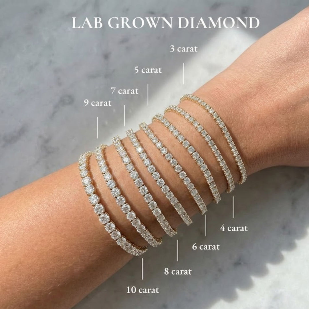 Tennis Bracelet Lab Grown Diamond. 3.00 carat. Stackable Infinity Bracelet. 14K Solid Gold. With Certificate. Passes Diamond Tester.