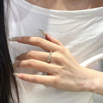 Load image into Gallery viewer, 14k Solid Gold Diamond Half-Eternity Band Stackable Wedding Ring