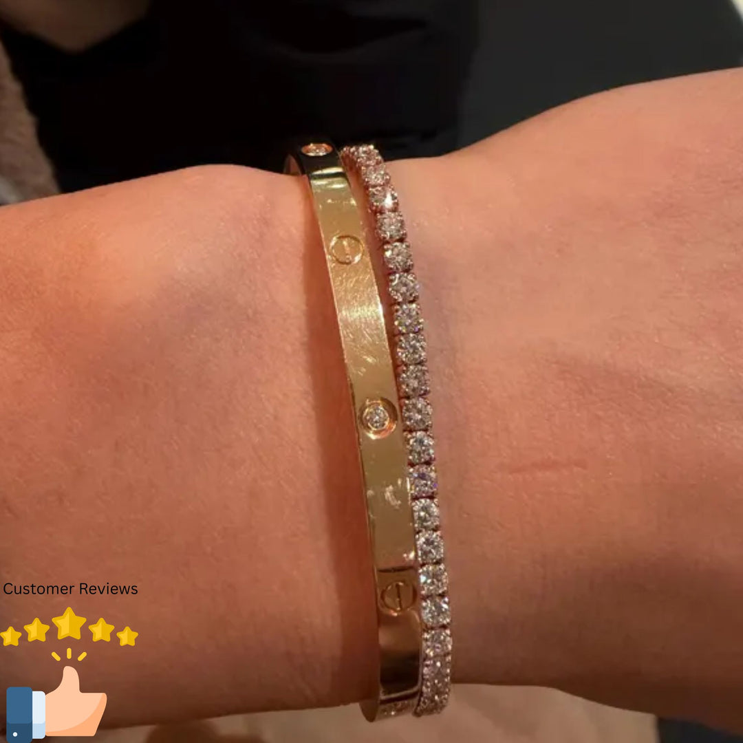 Tennis Bracelet Lab Grown Diamond. 3.00 carat. Stackable Infinity Bracelet. 14K Solid Gold. With Certificate. Passes Diamond Tester.