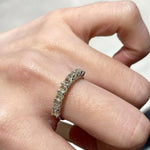 Load image into Gallery viewer, 14k Solid Gold Diamond Half-Eternity Band Stackable Wedding Ring