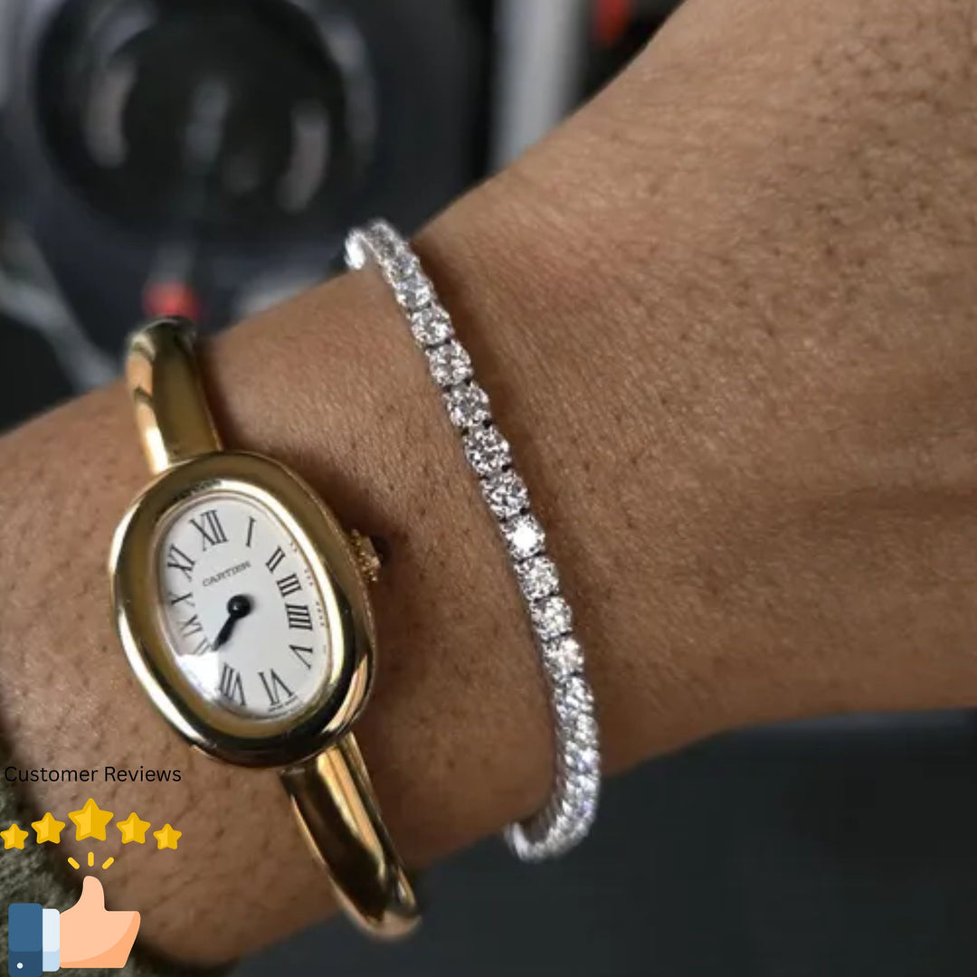 Tennis Bracelet Lab Grown Diamond. 3.00 carat. Stackable Infinity Bracelet. 14K Solid Gold. With Certificate. Passes Diamond Tester.
