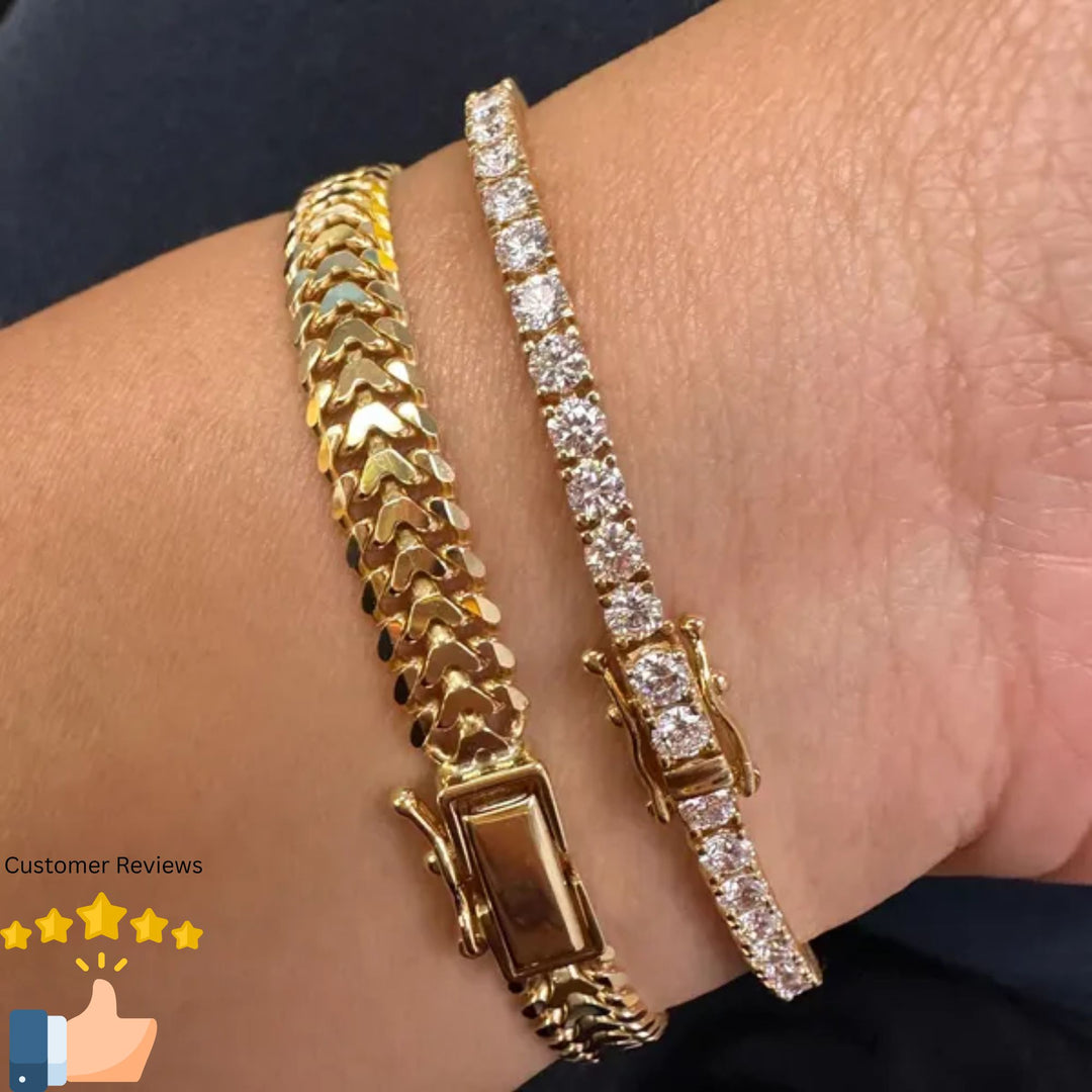 Tennis Bracelet Lab Grown Diamond. 3.00 carat. Stackable Infinity Bracelet. 14K Solid Gold. With Certificate. Passes Diamond Tester.