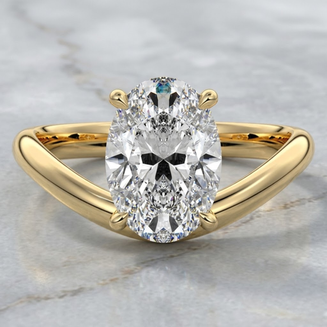 2.00 Carat Oval Lab Grown Diamond Engagement Ring: SGL and IGI Certified