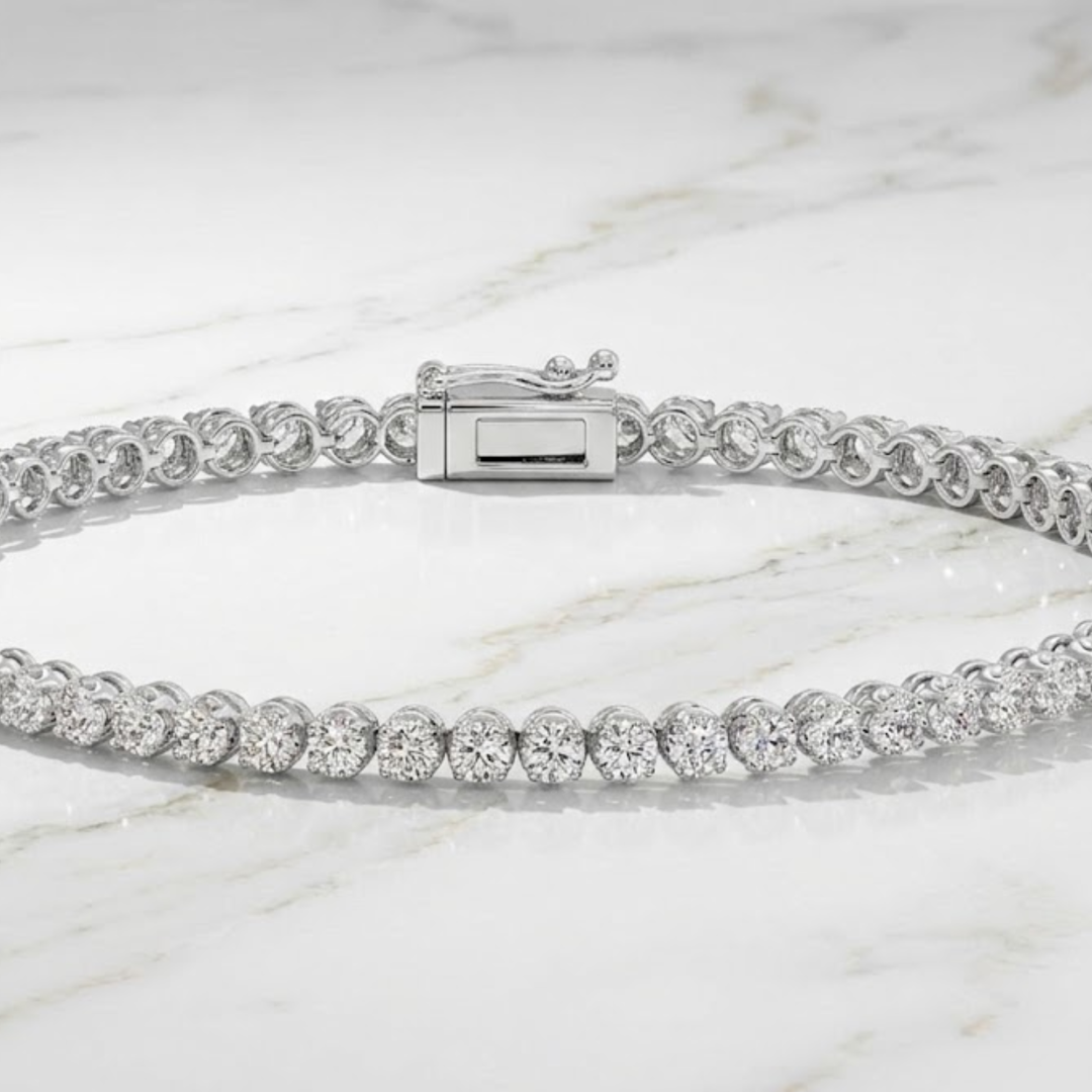 Tennis Bracelet Lab Grown Diamond. 1.50 carat. Stackable Infinity Bracelet. 14K Solid Gold. With Certificate. Passes Diamond Tester.