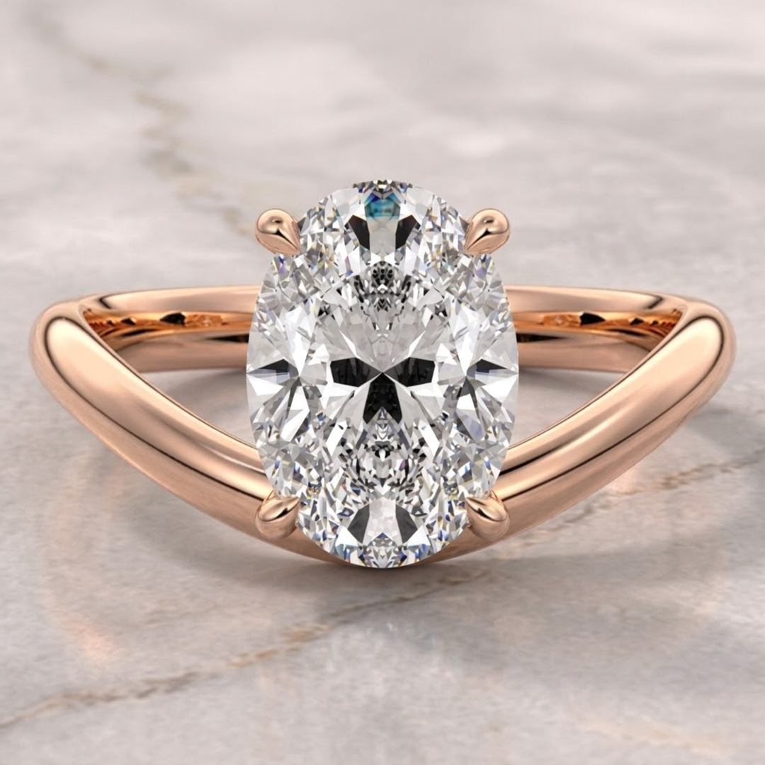 2.00 Carat Oval Lab Grown Diamond Engagement Ring: SGL and IGI Certified
