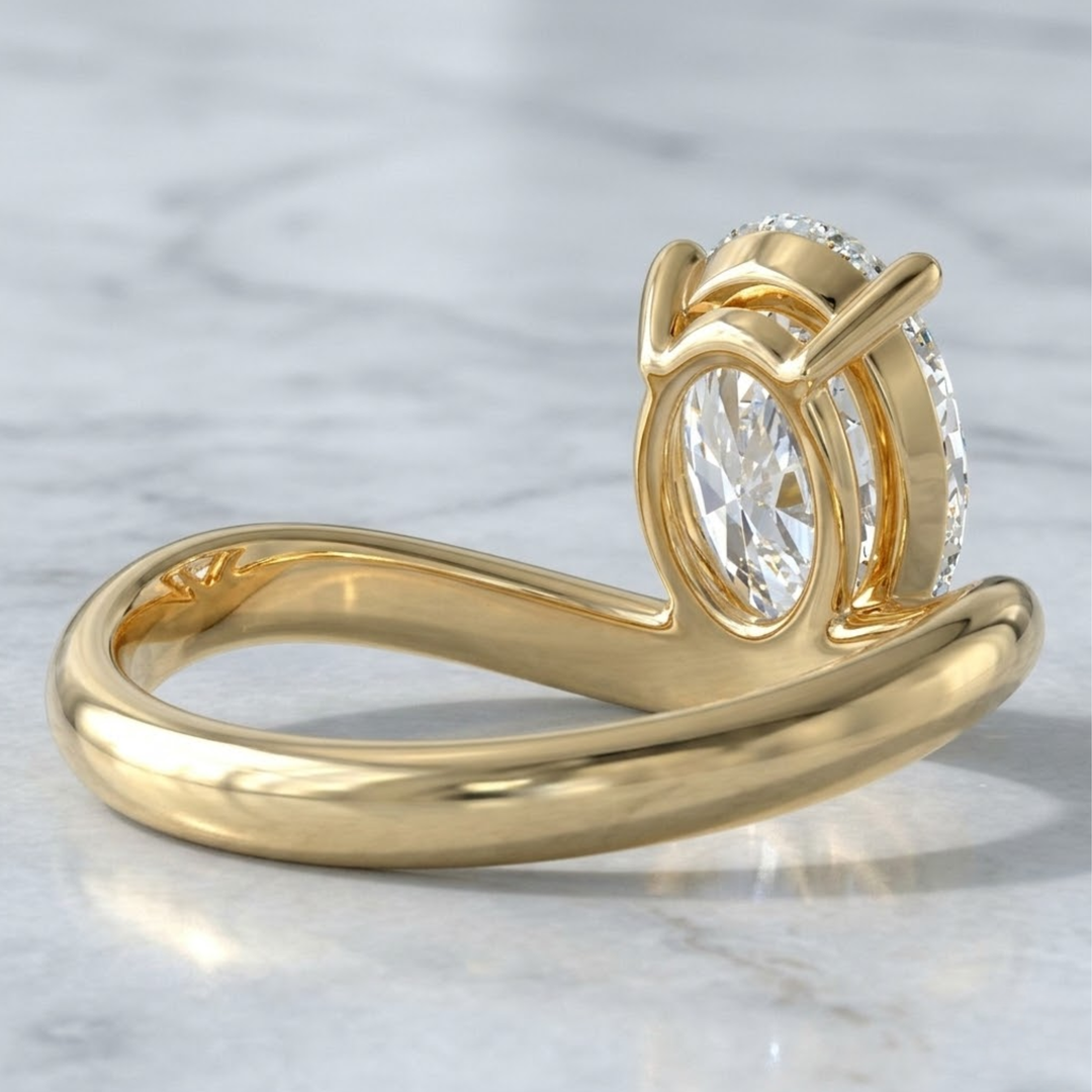 2.00 Carat Oval Lab Grown Diamond Engagement Ring: SGL and IGI Certified