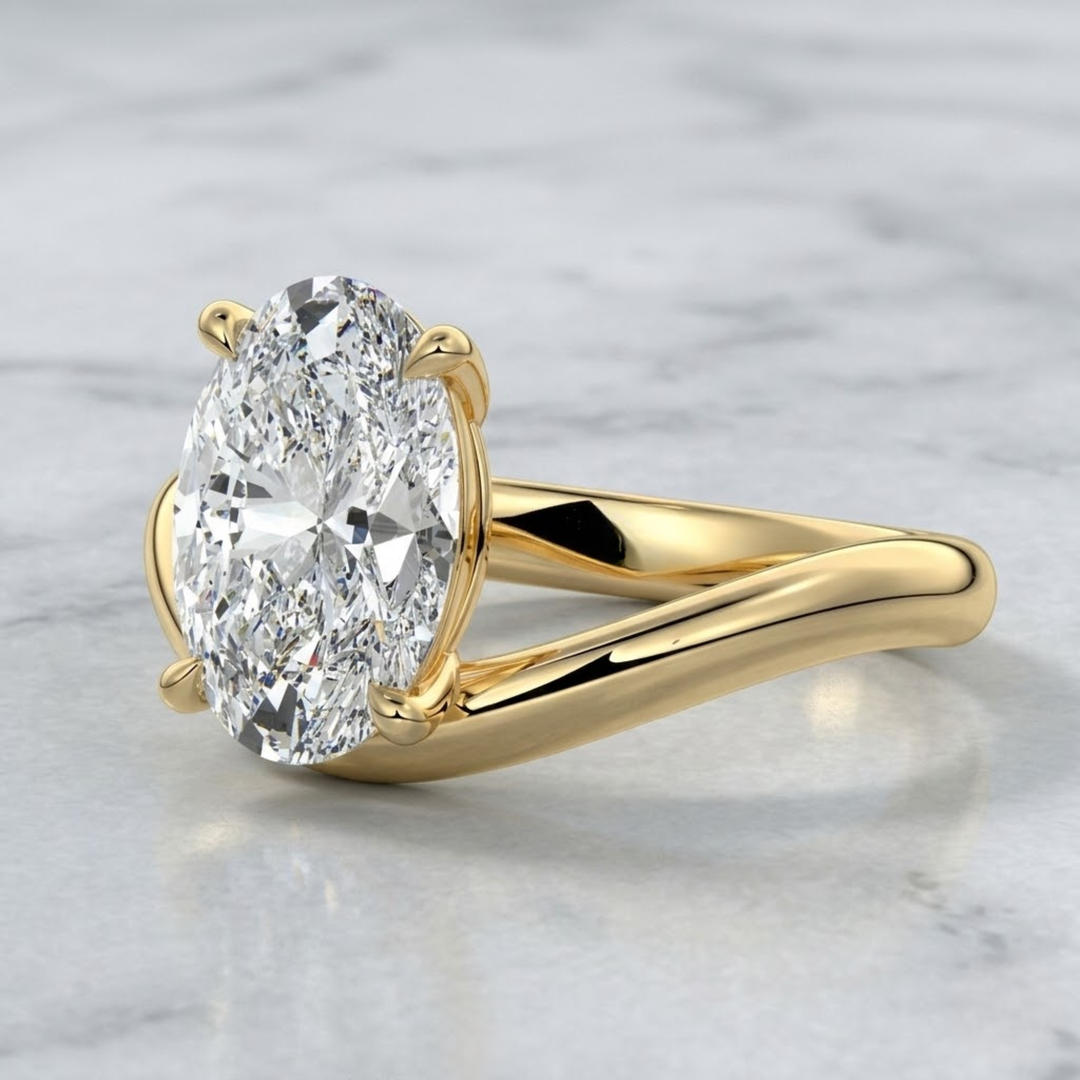 2.00 Carat Oval Lab Grown Diamond Engagement Ring: SGL and IGI Certified