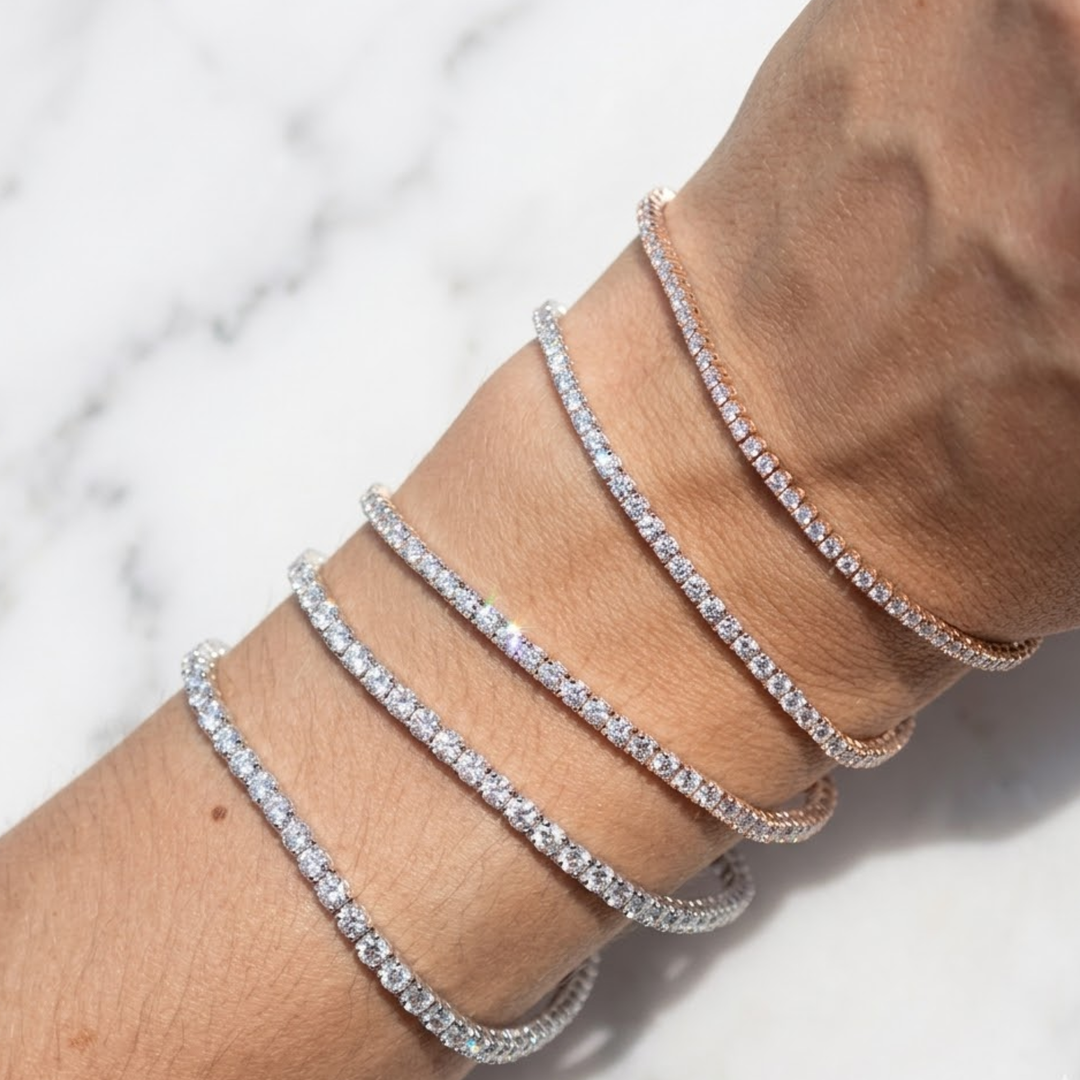 Tennis Bracelet Lab Grown Diamond. 7.00carat. Stackable Infinity Bracelet. 14K Solid Gold. With Certificate. Passes Diamond Tester.