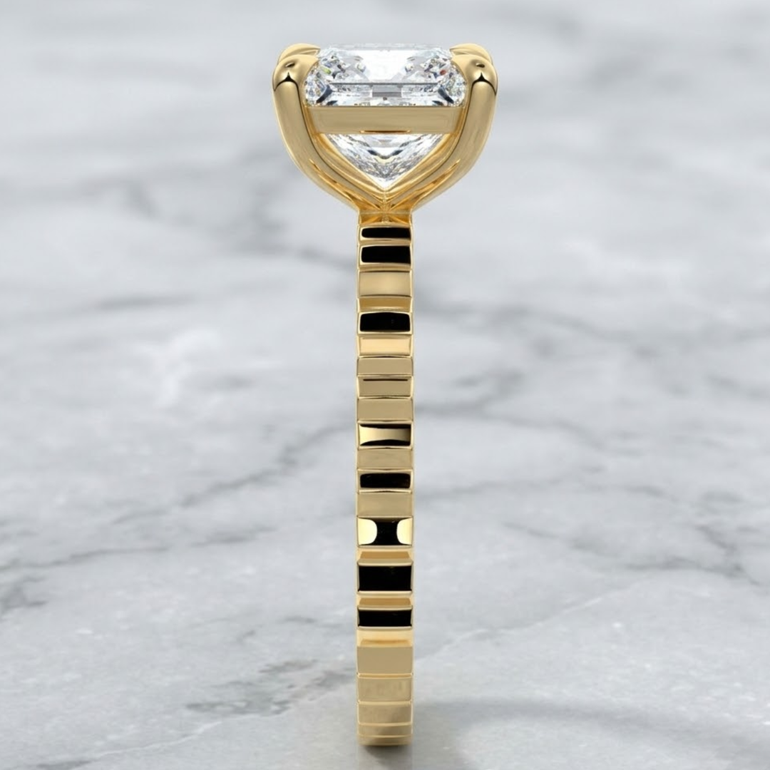 2.00 Carat Princess Cut Lab Grown Diamond Solitaire Engagement Ring: 14K Gold Bridal Proposal
