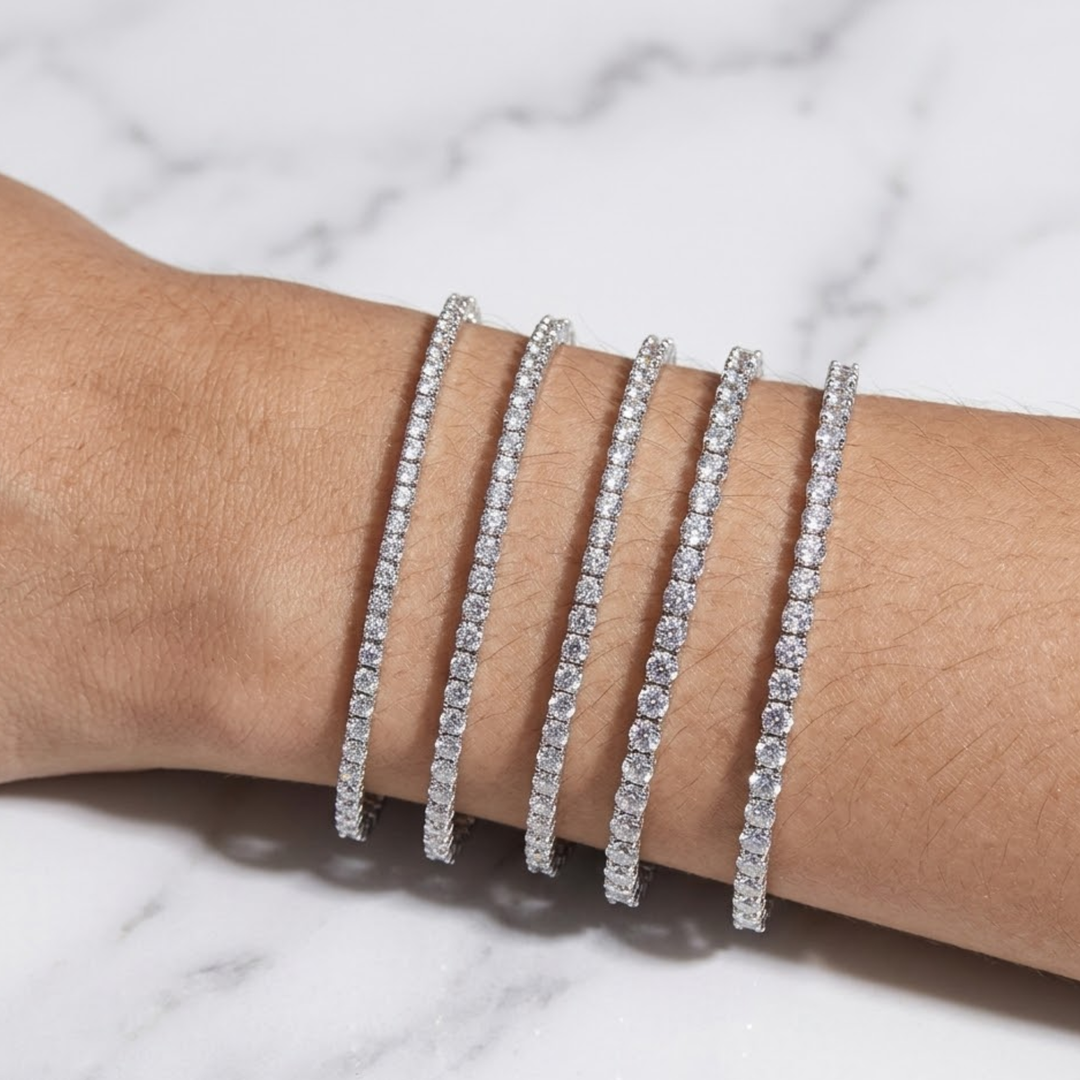 Tennis Bracelet Lab Grown Diamond. 12carat. Stackable Infinity Bracelet. 14K Solid Gold. With Certificate. Passes Diamond Tester.