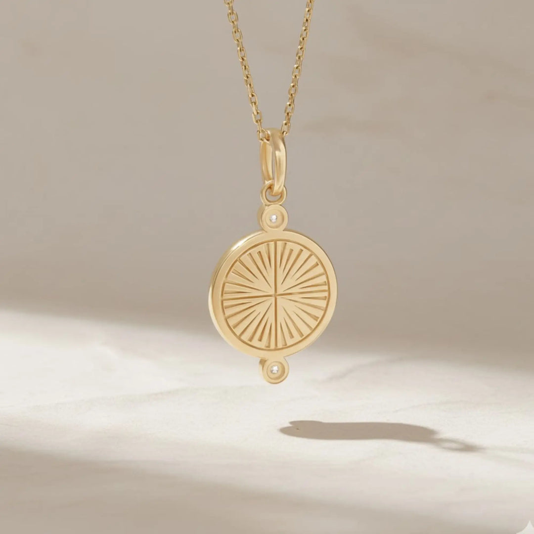 14K Solid Gold Queen Bee Necklace, Pavé Diamond Bee Pendant, Unique Round Pendant, Luxury Gift for Her Jwalin Jewels