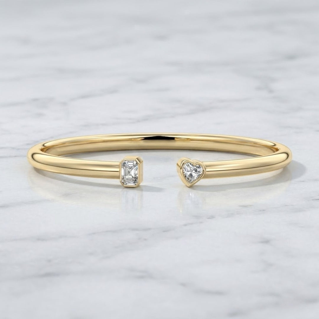 Unique Diamond Cuff Bracelet 1ct, 14K Cross Over Bangle, Graduating Diamond Bracelet, Diamond Gold Bracelet , Ladies Bracelet Bangle