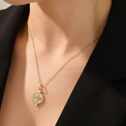 14K Solid Gold Queen Bee Necklace, Pavé Diamond Bee Pendant, Unique Round Pendant, Luxury Gift for Her Jwalin Jewels