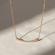 Lab Grown Diamond Bar Necklace 14K Gold, Pave Setting, Elegant Pendant, Anniversary Gift for Her, Women's Gold Jewelry Jwalin Jewels