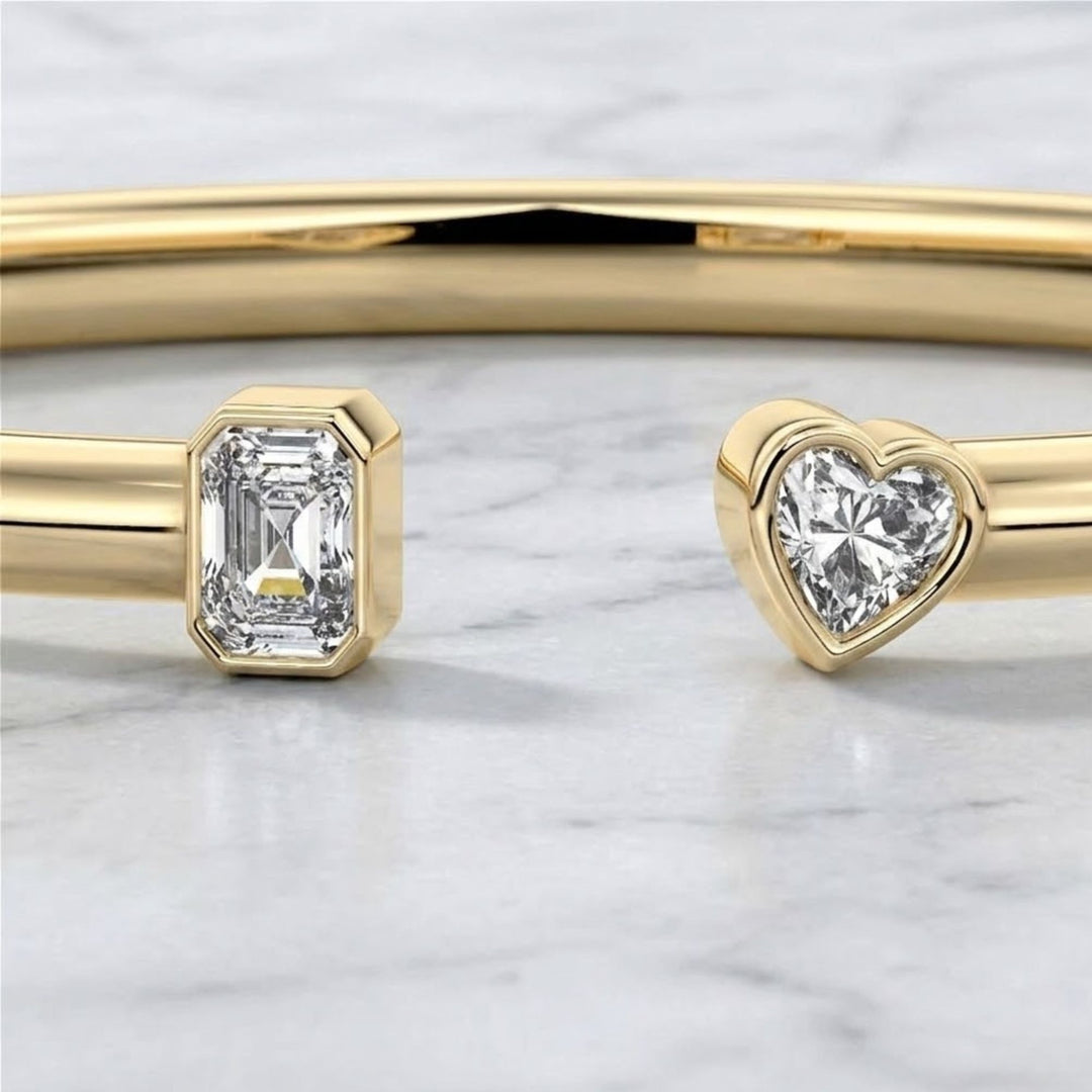 Unique Diamond Cuff Bracelet 1ct, 14K Cross Over Bangle, Graduating Diamond Bracelet, Diamond Gold Bracelet , Ladies Bracelet Bangle