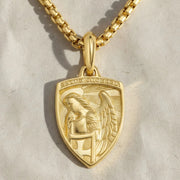 St Michael Amulet in 14K Solid Gold, Symbolic Talisman Jewelry, Spiritual Pendant, Heritage Inspired Keepsake. Jwalin Jewels