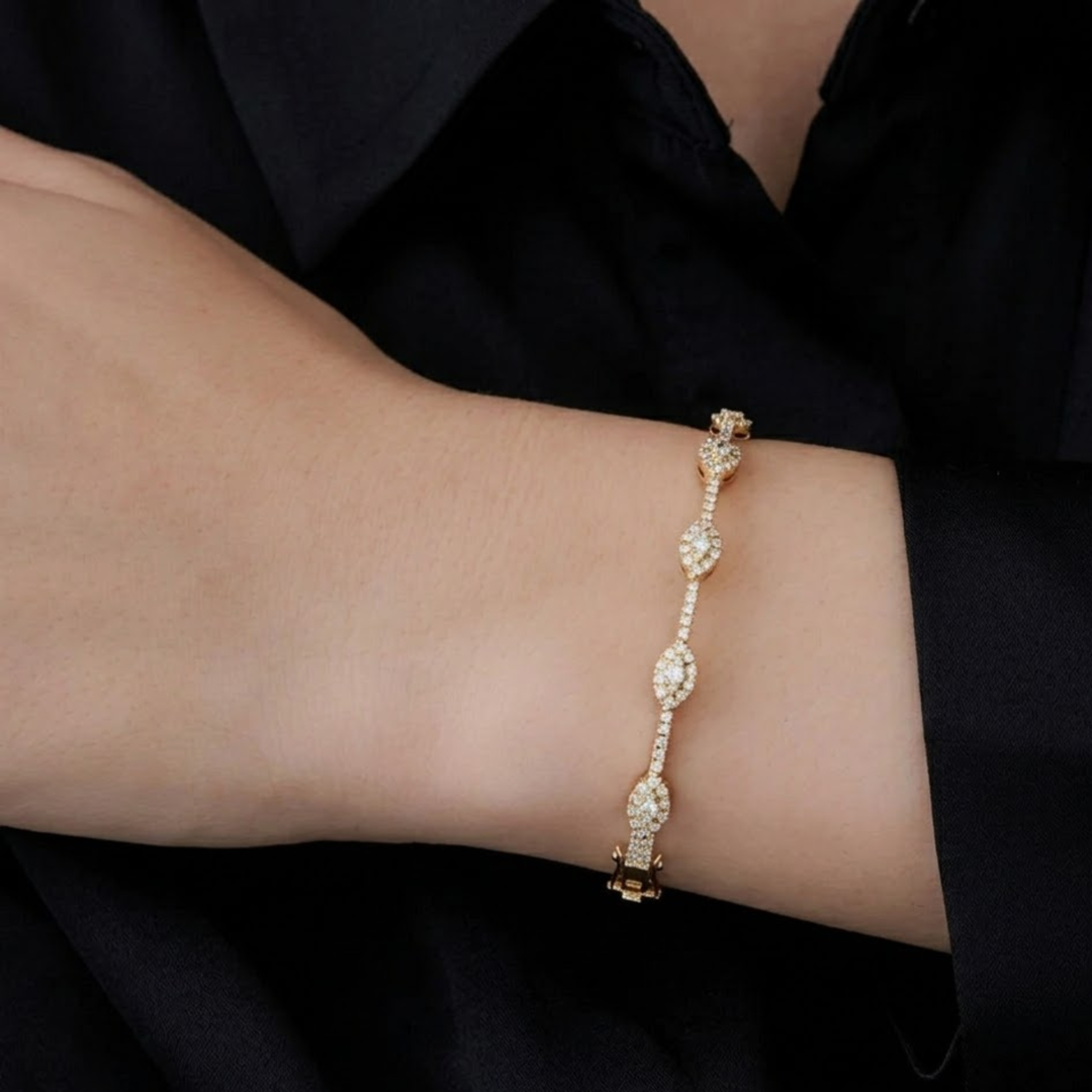 14k Round Diamond Bangle Bracelet 0.99 ctw / Stackable Diamond Bracelet / Last Minute Gift