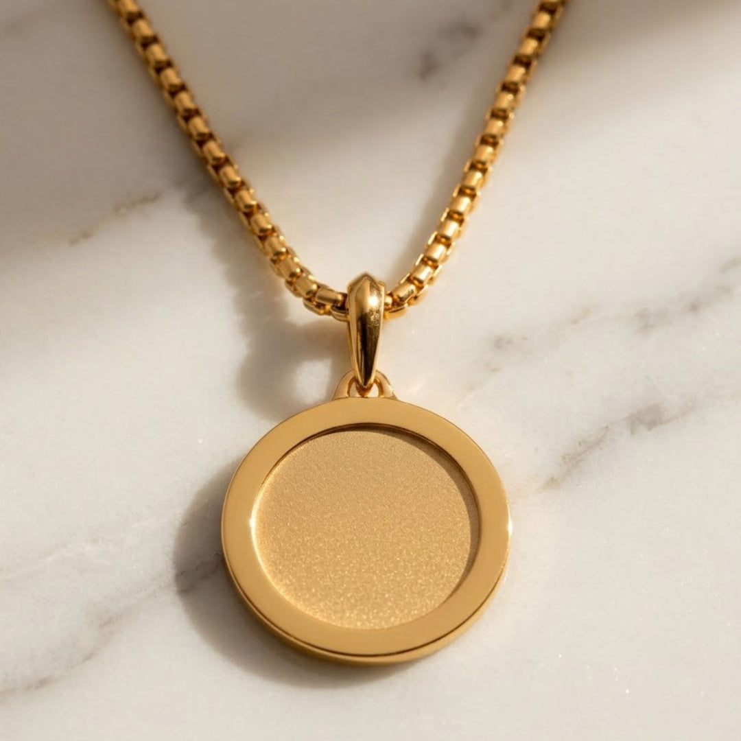 St Christopher Amulet Necklace in 14K Solid Gold, Spiritual Talisman Pendant, Meaningful Jewelry, Gift for Boyfriend, Customizable.