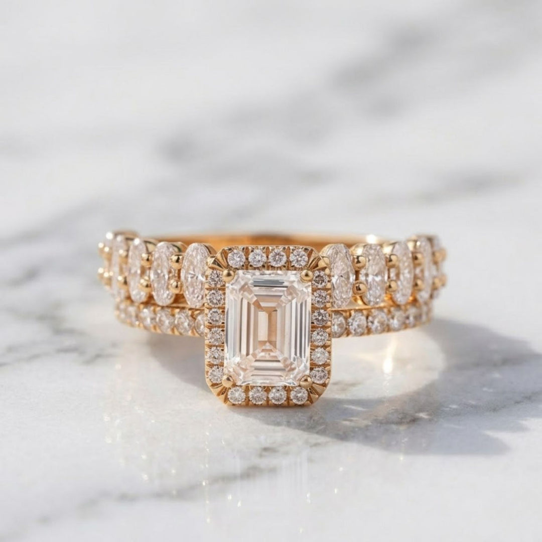 4x2mm Oval Lab Grown Diamond Notch Wedding Band Oval Cut Lab Diamond half Eternity Band Anniversary Band Women bridal Stacking Matching Band