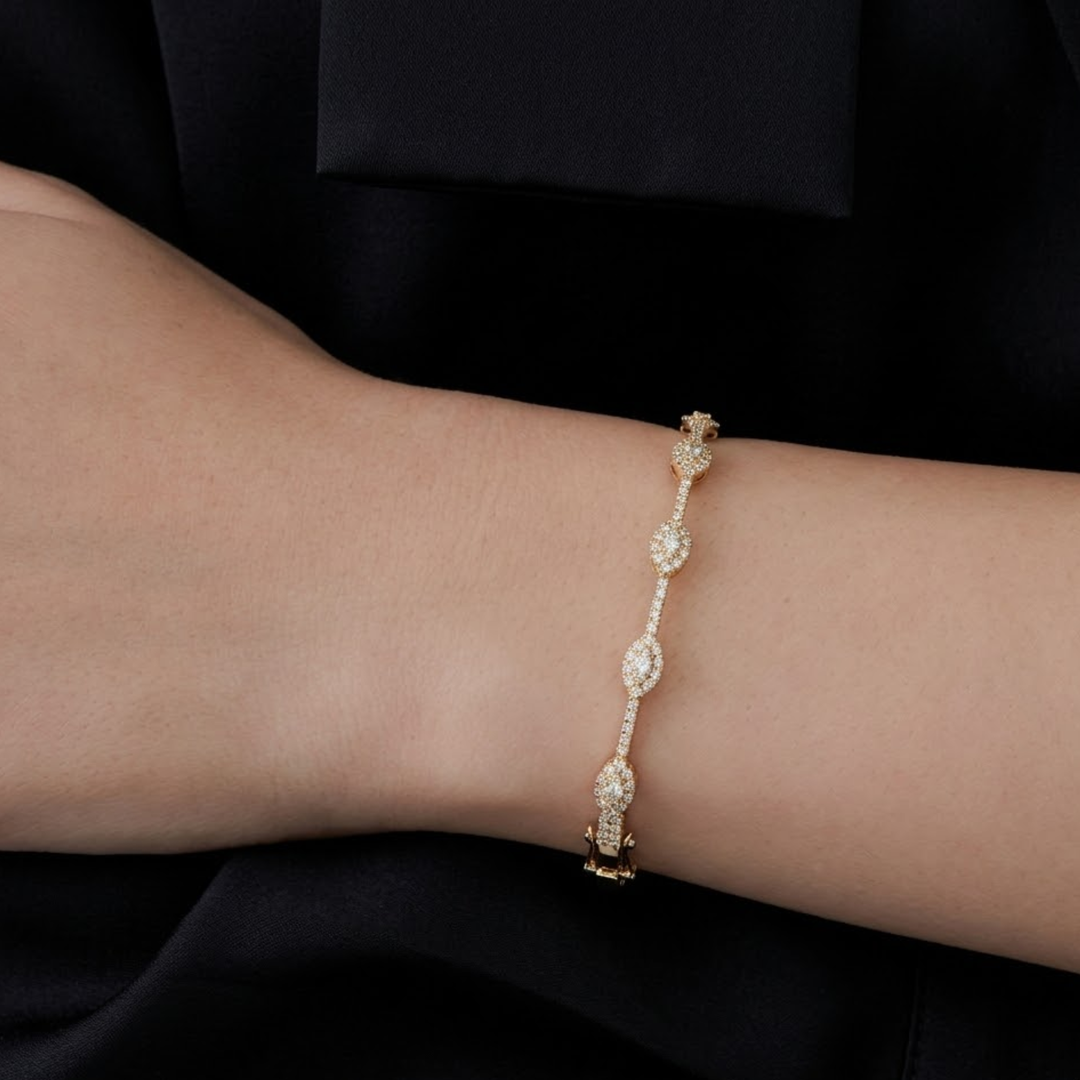14k Round Diamond Bangle Bracelet 0.99 ctw / Stackable Diamond Bracelet / Last Minute Gift
