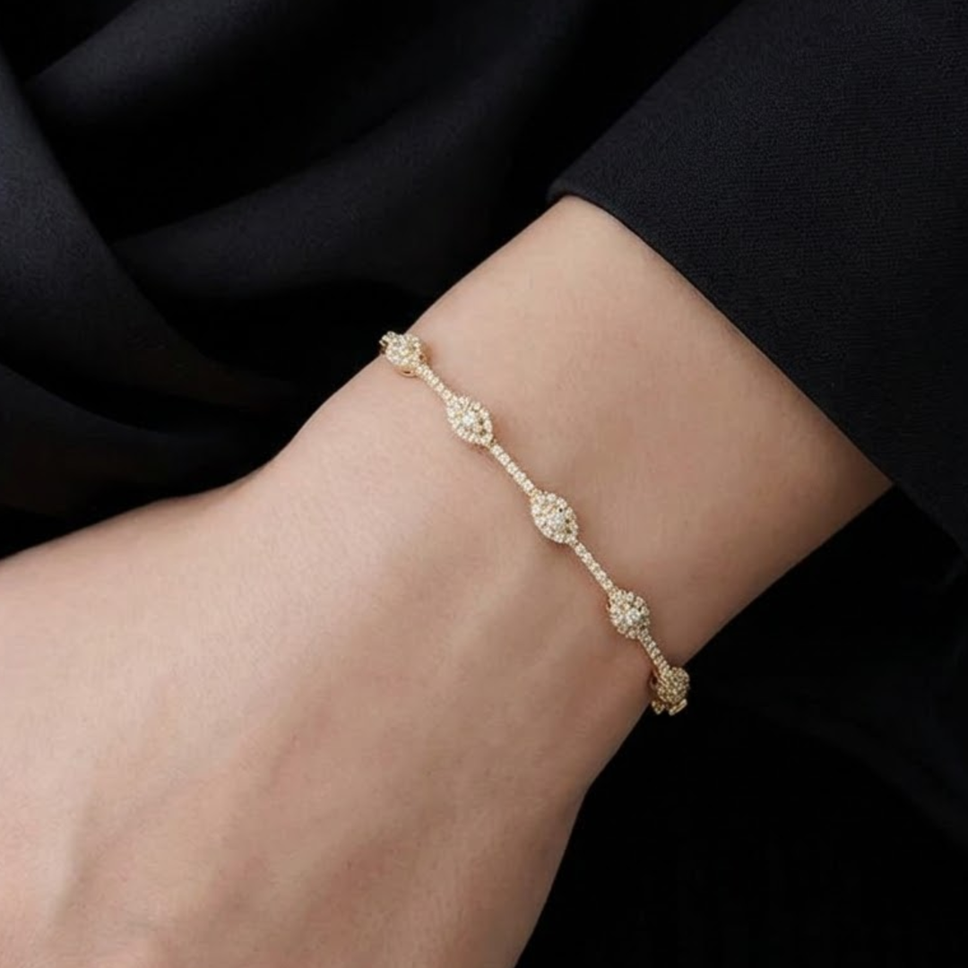 14k Round Diamond Bangle Bracelet 0.99 ctw / Stackable Diamond Bracelet / Last Minute Gift