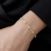 14k Round Diamond Bangle Bracelet 0.99 ctw / Stackable Diamond Bracelet / Last Minute Gift
