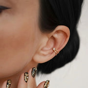 Gold Ear Cuff | No-Piercing Gold Earring | 14K Gold Conch Cuff | Gold Cartilage Hoop | Minimal Fake Ear Piercing Jwalin Jewels