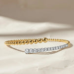Load image into Gallery viewer, 14K White and Yellow Gold Bujukan and Graduating Diamond Bypass Bangle Bracelet Jwalin Jewels