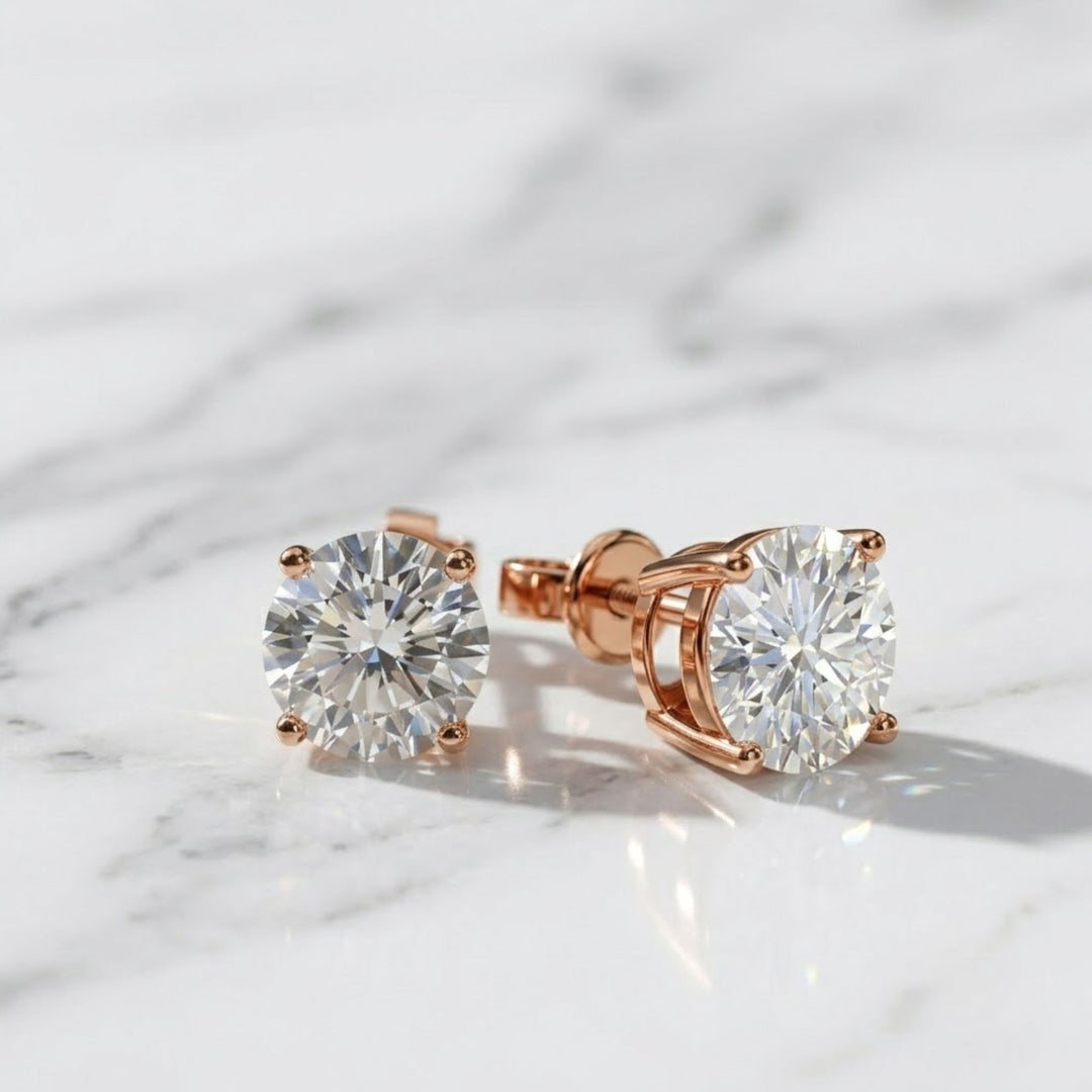IGI  Certified  Round Cut Lab Grown Diamond Stud