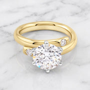 2.59 Carat Lab Grown Diamond Engagement Ring: Two-Tone 14K Solid Gold Solitaire Wedding Ring