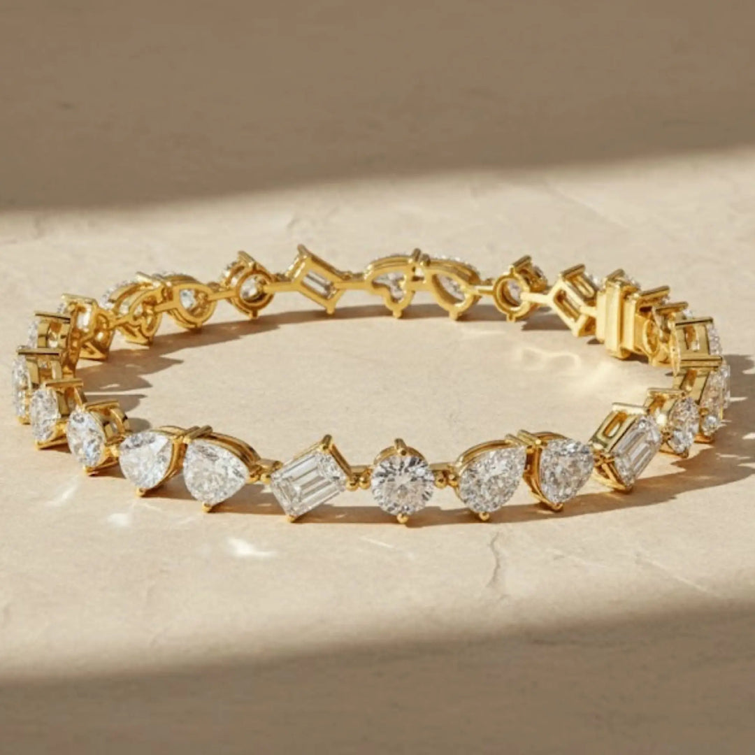 10.29TCW MIX Shape Lab Diamond Bracelet, Diamond Tennis Bracelet For Women, Made Diamond Bracelet, Gift for Mother/ Wife, Birthday Gifts Jwalin Jewels