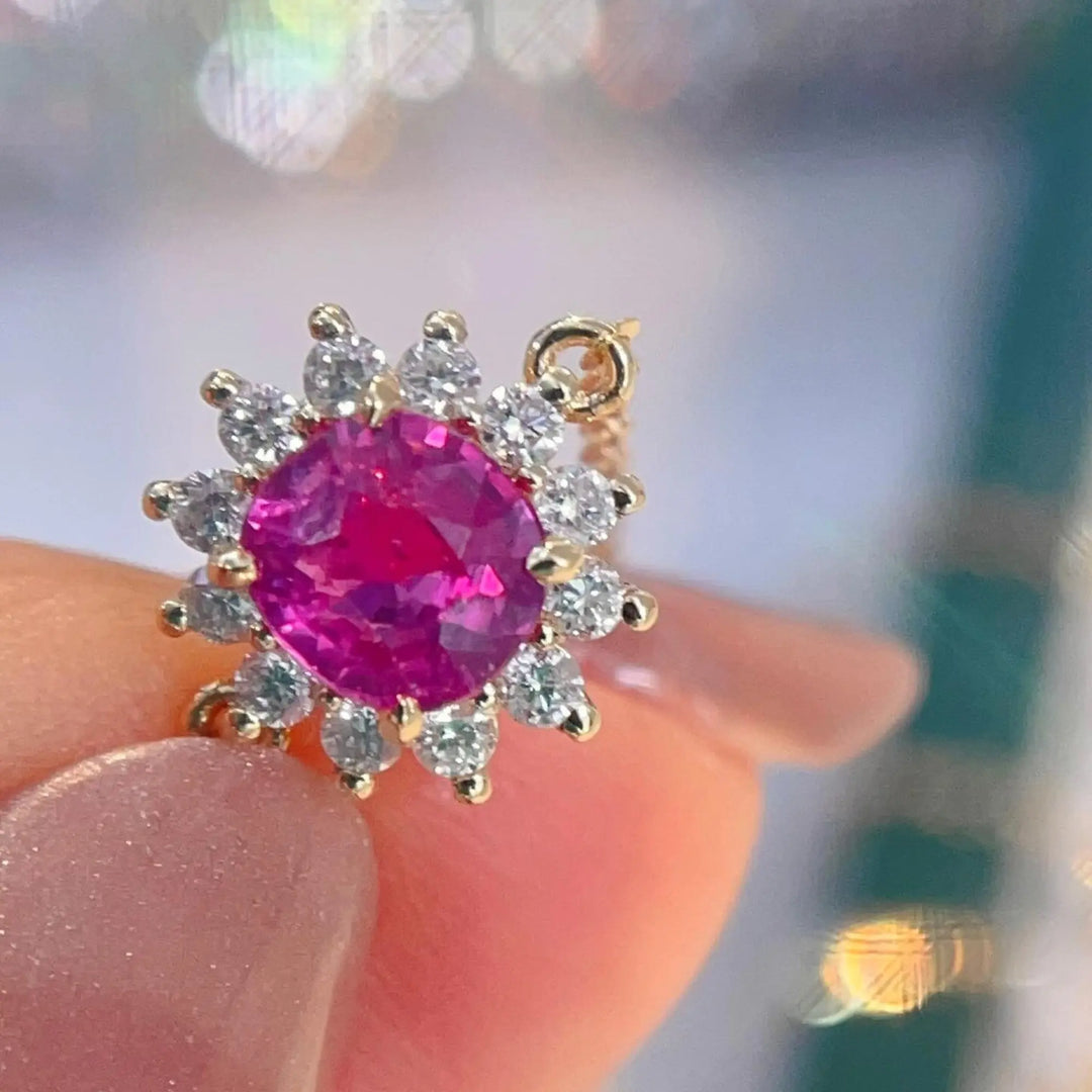 Oval Ruby Diamond Bracelet in Solid Gold, Pink Ruby Chain Bracelet with Lab Grown Diamonds, Handmade Fine Jewelry Gift for Her Jwalin Jewels