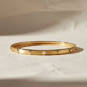 Fine Gold Diamond Bangle Bracelet, 14K/18K Solid Gold, Modern Minimal Designer Jewelry, Bezel Set Lab Grown Diamonds, Elegant Everyday Gift Jwalin Jewels