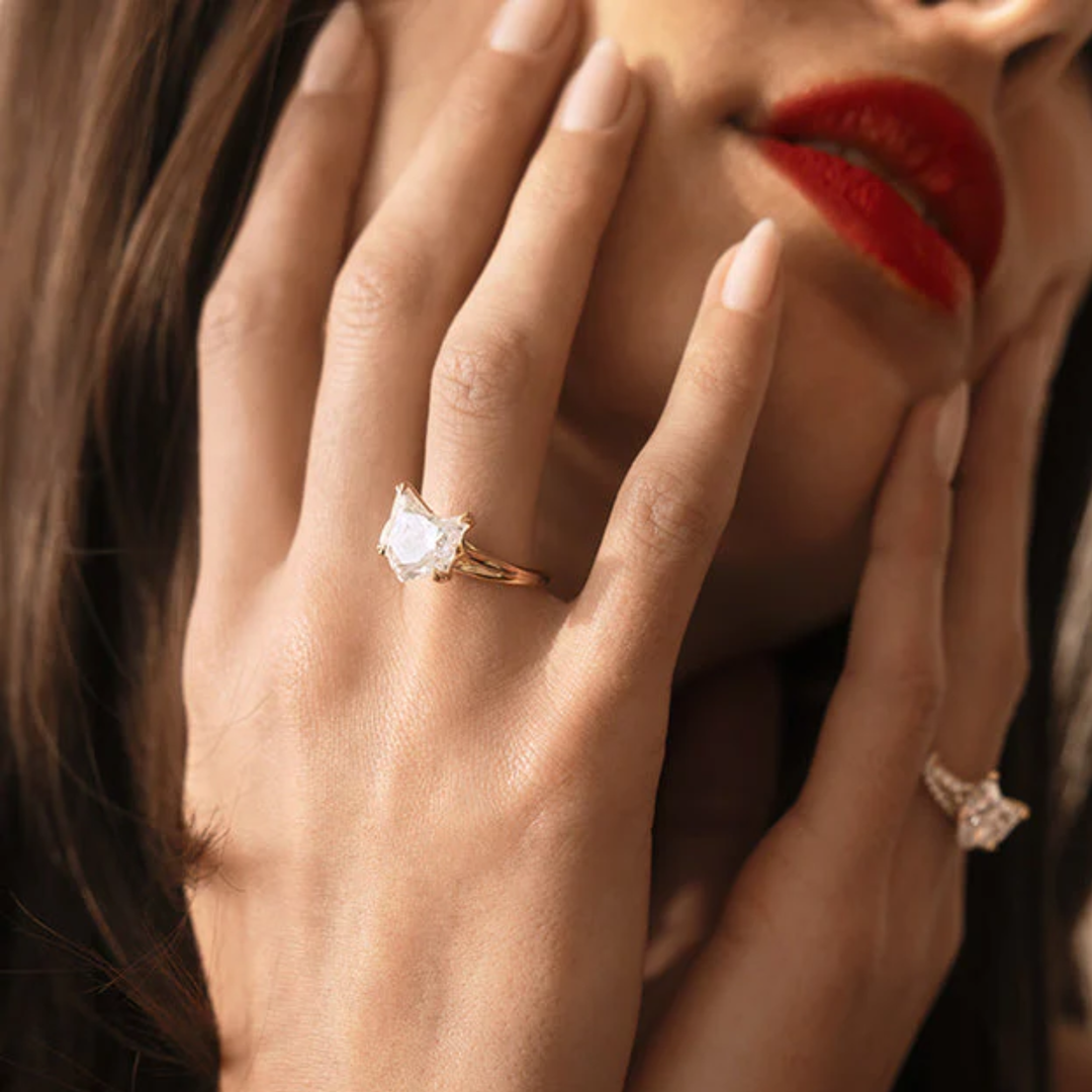 Cat-Head Cut Solitaire Ring, Cat-Head Cut Diamond Ring, Lab Grown Round Engagement Ring IGI Certified Birthday/Anniversary Gift for Her