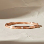 Fine Gold Diamond Bangle Bracelet, 14K/18K Solid Gold, Modern Minimal Designer Jewelry, Bezel Set Lab Grown Diamonds, Elegant Everyday Gift Jwalin Jewels