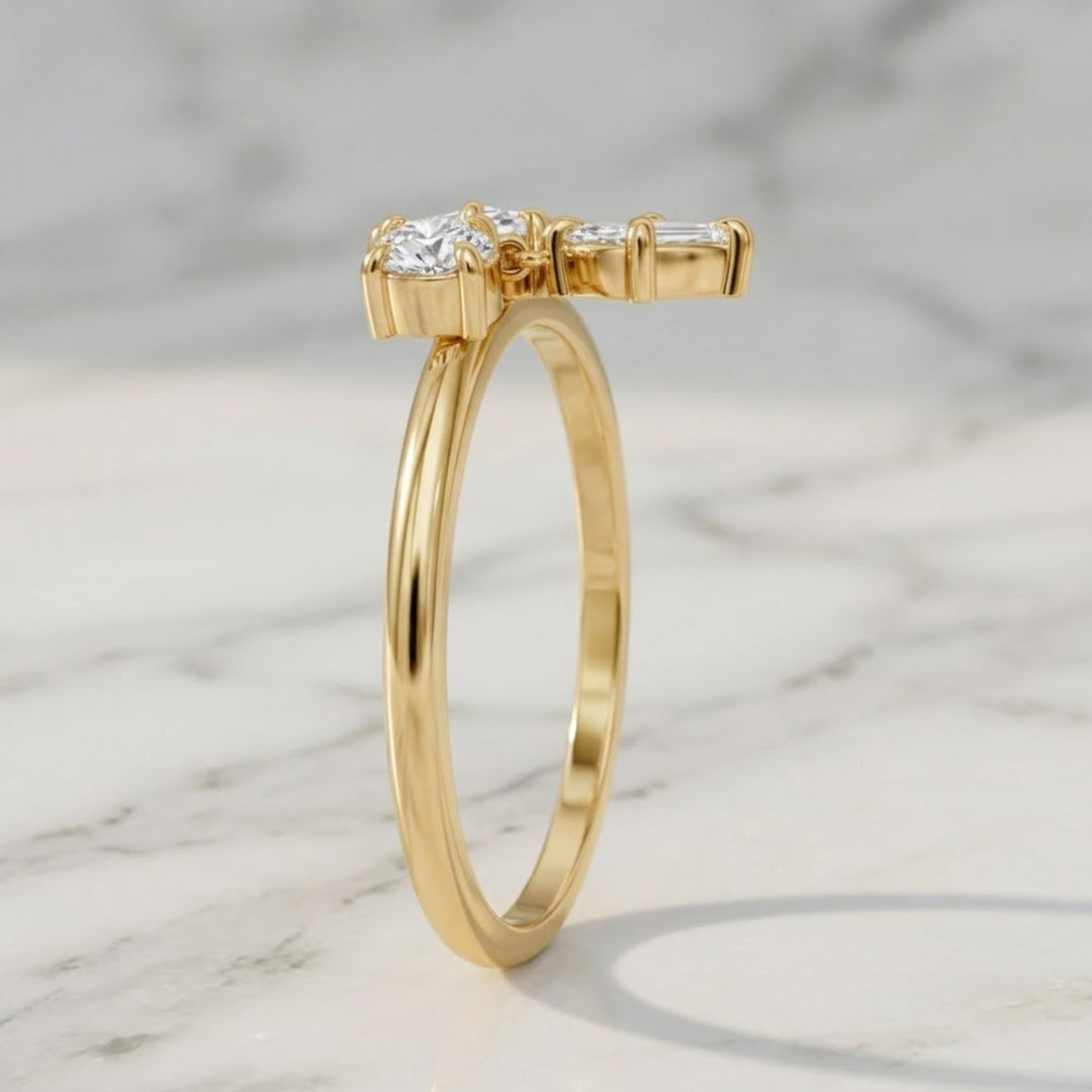 18K Gold Diamond Statement Ring, 0.36 CTW, F+ Color VS+ Clarity