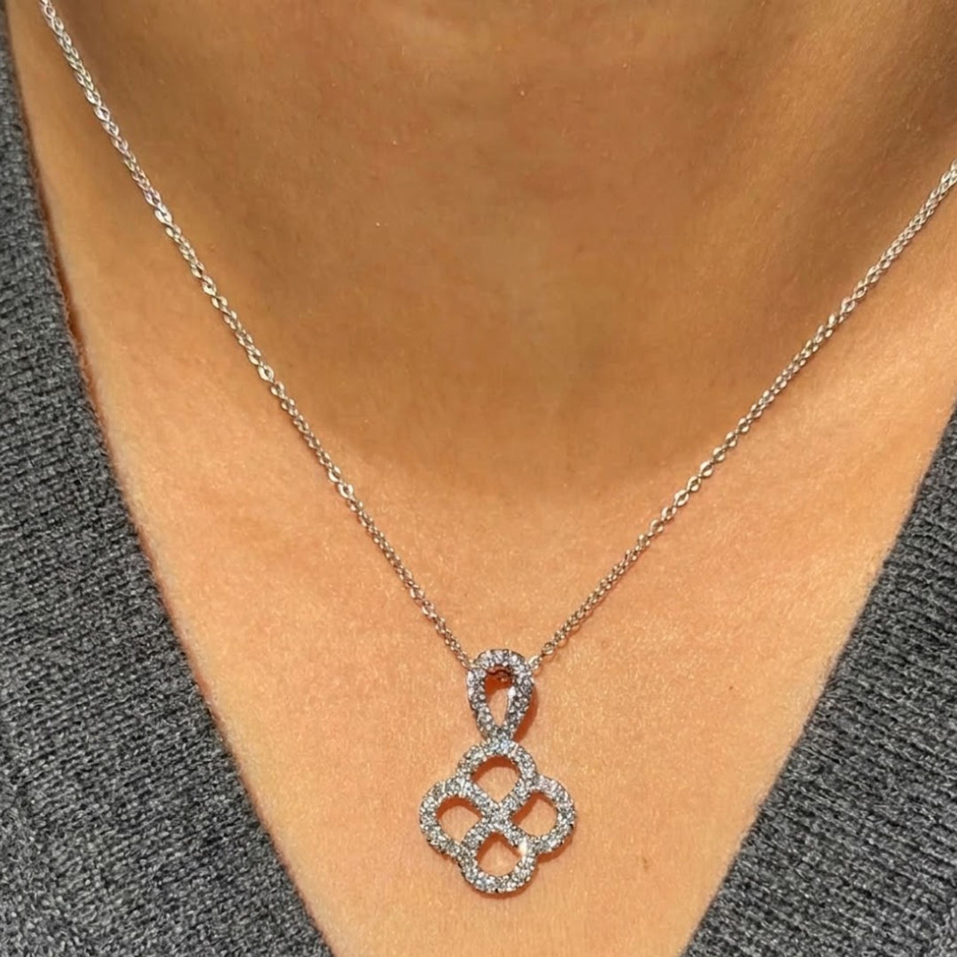 Lab Grown Diamond Necklace Earring Set, 14K/18K Gold Pave Jewelry
