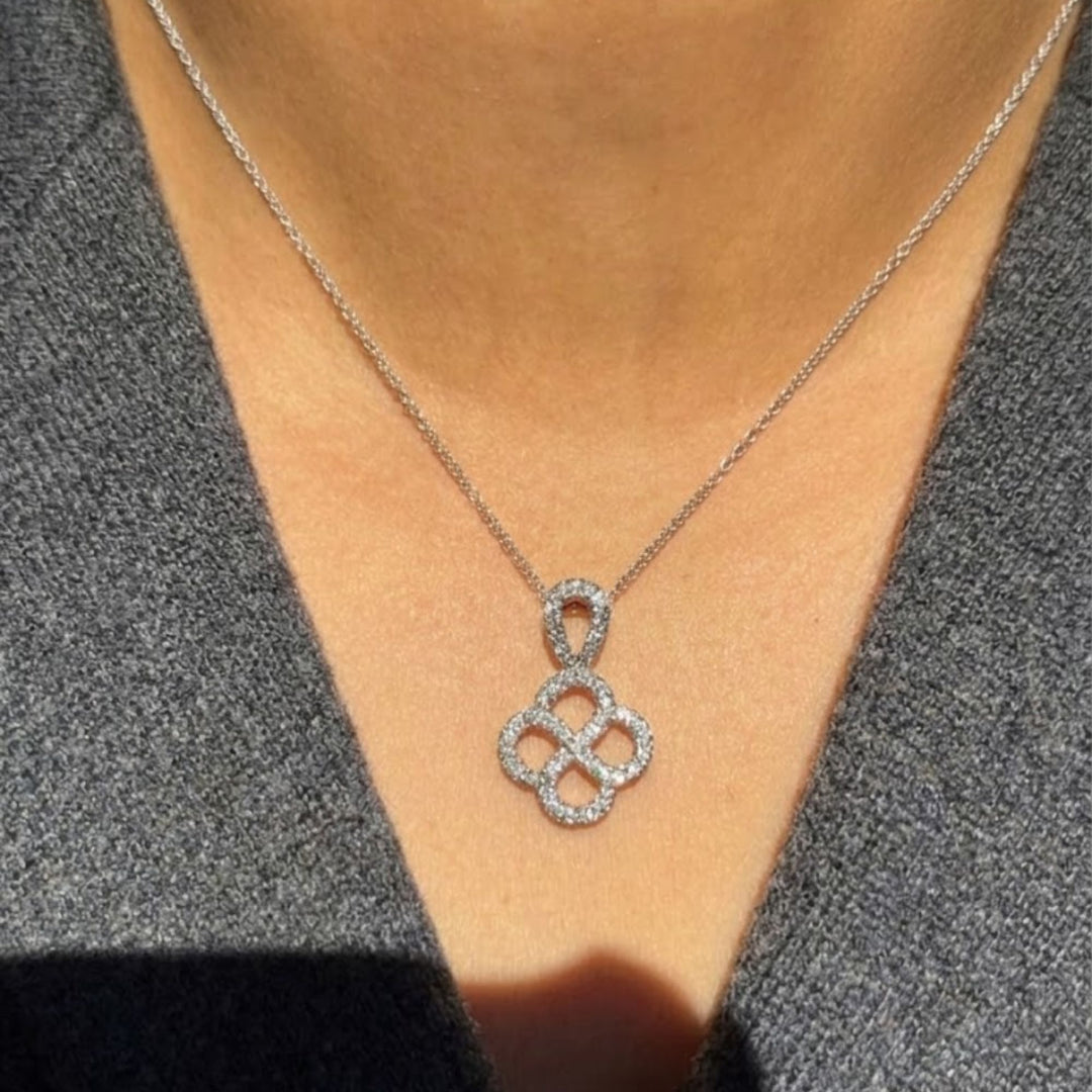 Lab Grown Diamond Necklace Earring Set, 14K/18K Gold Pave Jewelry