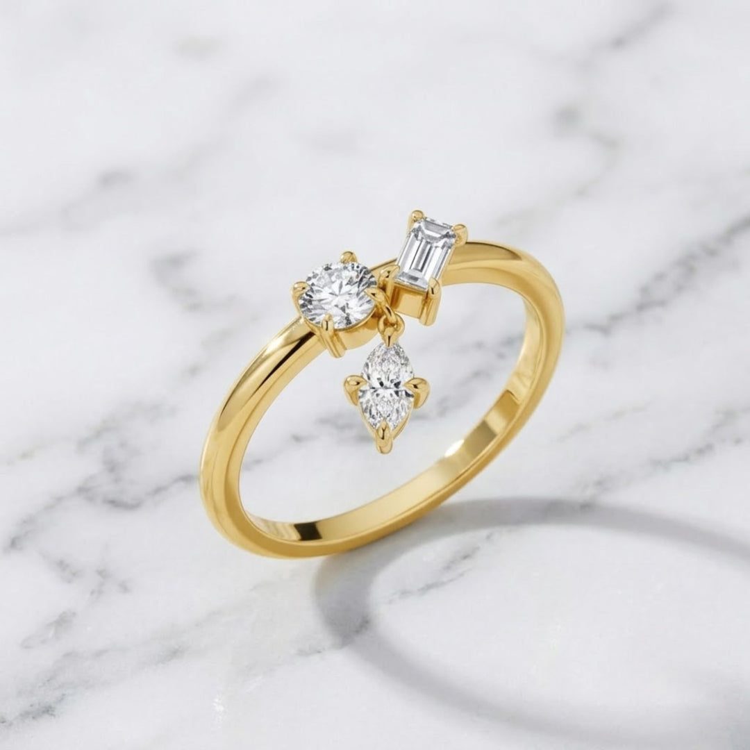18K Gold Diamond Statement Ring, 0.36 CTW, F+ Color VS+ Clarity