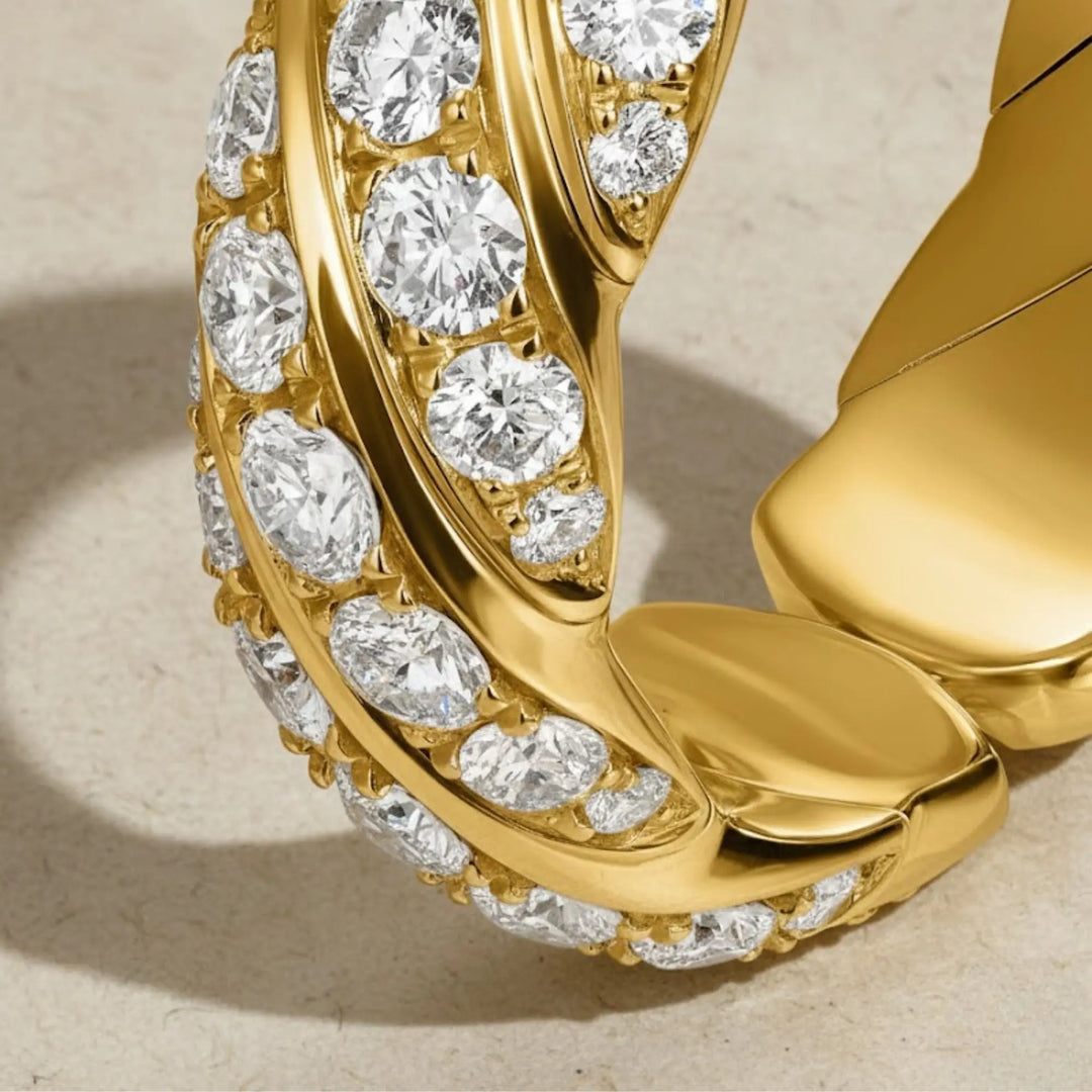 14k Gold Rope Braid Stack Ring with Micro Pave Diamonds - Handcrafted Fine Jewelry on Etsy - Unique Design for Everyday or Special Occasions Jwalin Jewels