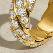 14k Gold Rope Braid Stack Ring with Micro Pave Diamonds - Handcrafted Fine Jewelry on Etsy - Unique Design for Everyday or Special Occasions Jwalin Jewels