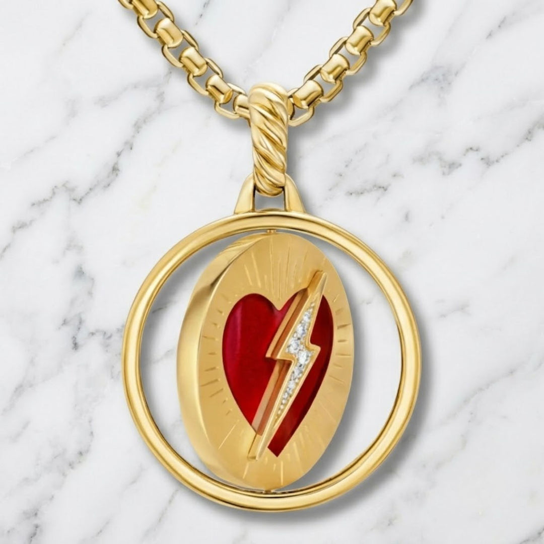 Gold Amulet with Hummingbird Pendant, Natural diamond , Pave Set, Symbolic Jewelry, Gift for Mom, Luxury Talisman  Pendant