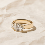 Load image into Gallery viewer, Round &amp; Oval Diamond Toi et Moi Ring, 14K Solid Gold Engagement Ring