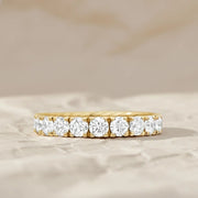 14k Gold Round Diamond Full Eternity Pave Setting Diamond Wedding Ring, Round Diamond Stacking Ring, Statement Diamond Ring For Women Jwalin Jewels