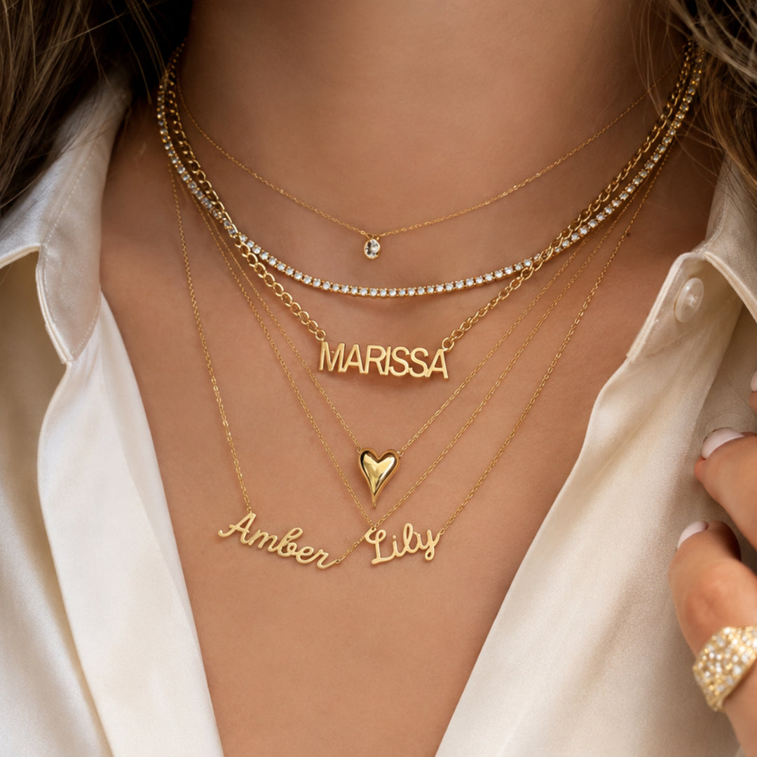 14K Solid Gold 5.18ct Natural Diamond Statement Tennis Necklace